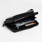 Портмоне мужское на молнии, отдел для телефона, карт, монет, цвет чёрный - Фото 2