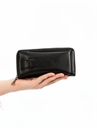 Портмоне мужское на молнии, отдел для телефона, карт, монет, цвет чёрный - Фото 8
