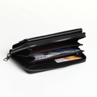 Портмоне мужское на молнии, отдел для карт, монет, чёрное - Фото 2