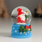 Снежный шар новогодний стеклянный «Гномик с бантом и колокольчиками», 4.6×4.6×6.7 см, МИКС - Фото 4