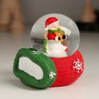 Снежный шар новогодний стеклянный «Дед Мороз или Снеговик на варежке», 5.7?6.5?6.5 см, МИКС (комплект 12 шт) - фото 25377167