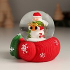 Снежный шар новогодний стеклянный «Дед Мороз или Снеговик на варежке», 5.7?6.5?6.5 см, МИКС (комплект 12 шт) - фото 25377169