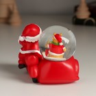 Снежный шар новогодний стеклянный «Дед Мороз на мотоцикле с коляской», 7.5×8.2×7 см, МИКС 10473423