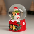 Снежный шар стеклянный «Новогодний персонаж с бантом, ёлочкой», 4.7×4.7×6.5 см, МИКС - Фото 6