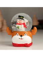 Снежный шар новогодний стеклянный «Дед Мороз и сани с оленем», набор 4 шт., 33.5×5×9.5 см - фото 50335662