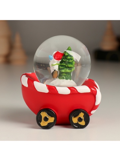 Снежный шар новогодний стеклянный «Поезд», набор 4 шт., 26×5.4×8.7 см