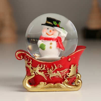 Снежный шар новогодний стеклянный «Поезд и сани», набор 4 шт., 24.7×4.5×6 см