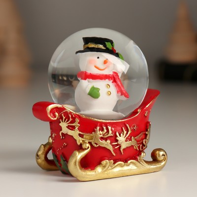Снежный шар новогодний стеклянный «Поезд и сани», набор 4 шт., 24.7×4.5×6 см
