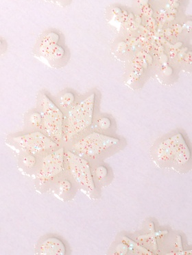 Наклейки для ногтей «Блестящие узоры», объёмные, с блёстками, белые