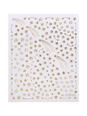 Наклейки для ногтей «Падающие звёзды», золотистые