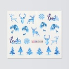 Слайдеры для ногтей «Christmas deer», голубые - Фото 2
