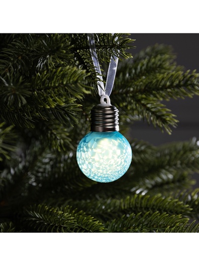 Ёлочный шар «Синий», d=5 см, 1 LED, от батареек AG13×3, свечение тёплое белое