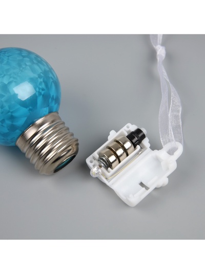 Ёлочный шар «Синий», d=5 см, 1 LED, от батареек AG13×3, свечение тёплое белое