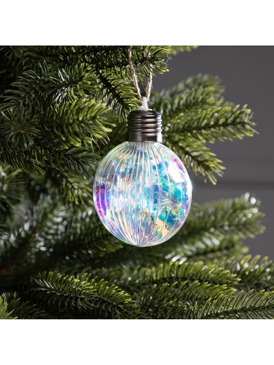 Ёлочный шар «Ретро шар», 8×10.5 см, 5 LED, от батареек LR44×3, свечение тёплое белое