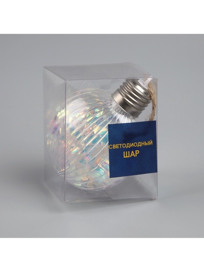 Ёлочный шар «Ретро шар», 8×10.5 см, 5 LED, от батареек LR44×3, свечение тёплое белое