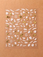 Наклейки для ногтей «Папоротник», белые, золотистые - Фото 2