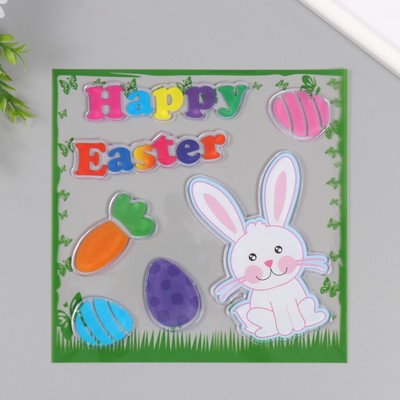 Наклейка на стекло «Счастливой Пасхи», силикон, 19.5×19.5 см