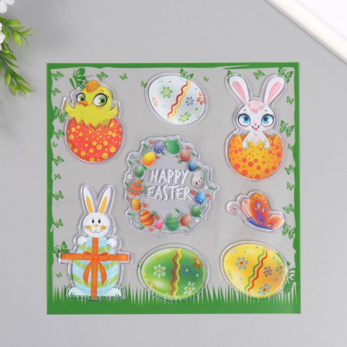 Наклейка на стекло «Пасха», силикон, 19.5×19.5 см - Фото 1