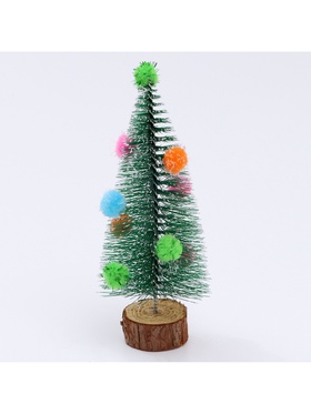 Декор «Ёлочка с цветными шарами», с текстильными игрушками, на подставке, 7×7×15 см