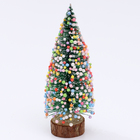 Декор «Ёлочка нарядная», украшенная пластиковыми шариками, на подставке, 7×7×15 см - Фото 1