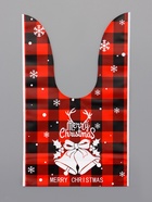 Пакет полиэтиленовый подарочный новогодний, с ушками «Клетка красная», МИКС, 13×23 см - Фото 11