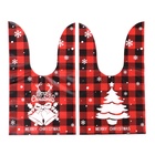 Пакет полиэтиленовый подарочный новогодний, с ушками «Клетка красная», МИКС, 13×23 см - Фото 4