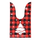 Пакет полиэтиленовый подарочный новогодний, с ушками «Клетка красная», МИКС, 13×23 см - Фото 6