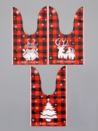 Пакет полиэтиленовый подарочный новогодний, с ушками «Клетка красная», МИКС, 13×23 см - Фото 9