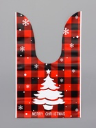 Пакет полиэтиленовый подарочный новогодний, с ушками «Клетка красная», МИКС, 13×23 см - Фото 10