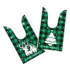 Пакет полиэтиленовый подарочный новогодний, с ушками «Клетка зелёная», МИКС, 13×23 см - Фото 2