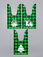 Пакет полиэтиленовый подарочный новогодний, с ушками «Клетка зелёная», МИКС, 13×23 см - Фото 9