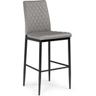 Стул барный Teon металл/экокожа, черный/серый 41x50x100 см  (артикул 10509921)  большой выбор товаров оптом и в розницу по низким ценам с доставкой