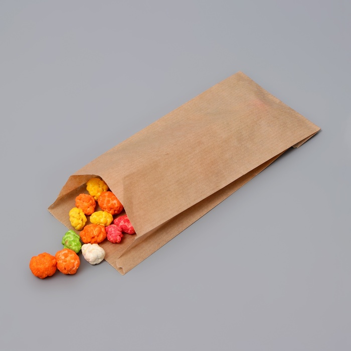 Пакет бумажный фасовочный, крафт, V-образное дно, 8×2×20 см - Фото 1