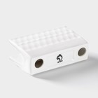 Салфетница керамическая Доляна «Классика», 10,5×3,5×6,5 см, цвет белый - фото 25400786