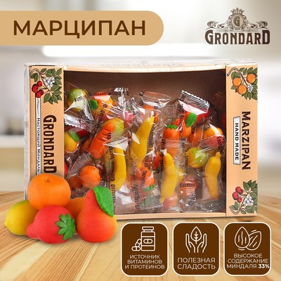 Конфеты неглазированные "Марципановые фрукты" из марципана, 900 г