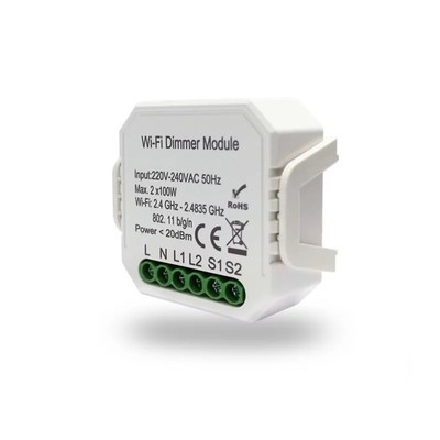RL1004-DM Двухканальное Wi-Fi реле-диммер RELAY, 2 x 100W