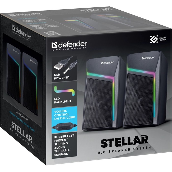 Акустическая система Defender Stellar 6Вт, подсветка, питание от USB - фото 51635422