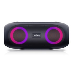 Портативная акустика Perfeo (PF_D0052) Wally черная 20W, MP3 USB, FM, AUX, MIC, TWS, LED, 6000 мАч 10734734