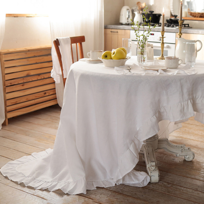 Скатерть «Этель» Ivory, 180×180±3 см, 100% лён, 170 г/м²