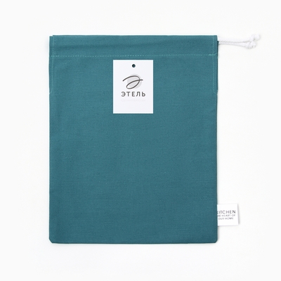 Мешочек текстильный «Этель» Home collection, 27×34 см, 45% лён, 55% хлопок, изумрудный