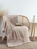 Плед с бахромой «Этель» Home, 130×180 см, бежевый, жаккард - Фото 9