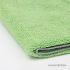 Тряпка для пола Raccoon, 250 г/м², 50×30 см, микрофибра, с оверлоком, 1 шт., зеленая - Фото 2