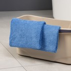 Тряпка для пола Raccoon, 220 г/м², 60×80 см, микрофибра, ультразвуковая обработка края, 2 шт., синяя - Фото 4