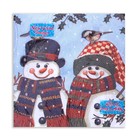 Салфетки новогодние бумажные «Снеговички» 3 слоя, 33×33 см, 20 шт. - Фото 2