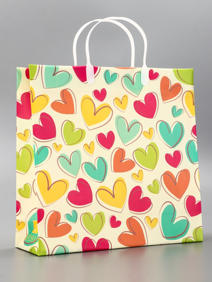 Пакет «Сердца», мягкий пластик, 30×30 см, 120 мкм - Фото 1