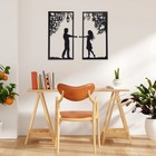 Декорация настенная для интерьера, панно на стену из дерева "Свидание", 2 модуля - фото 25384875