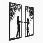 Декорация настенная для интерьера, панно на стену из дерева "Свидание", 2 модуля - фото 25384877