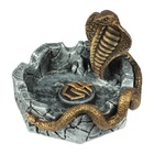 Пепельница символ года "Кобра", новый год, полистоун, серая с золотом 10667231