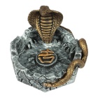 Пепельница символ года "Кобра", новый год, полистоун, серая с золотом 10667231