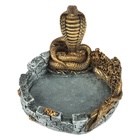 Пепельница символ года "Кобра", новый год, полистоун, серая с золотом 10667234